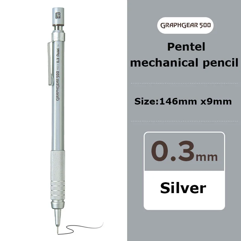 

Механический карандаш Pentel GraphGear 500 0,3/0,5/0,7/0,9 мм