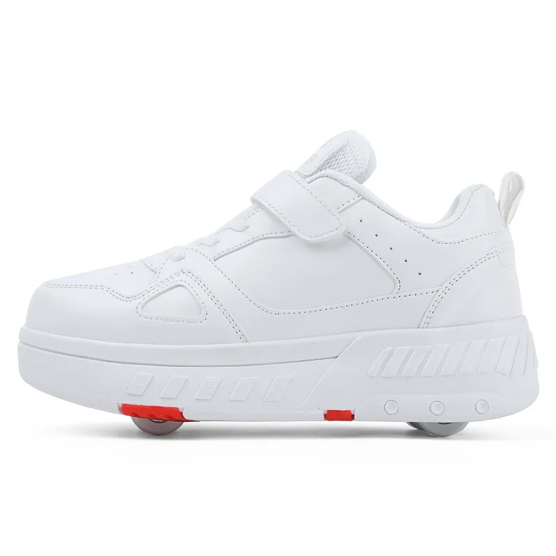 Модная обувь для мальчиков и девочек студентов с невидимыми пуговицами летающая