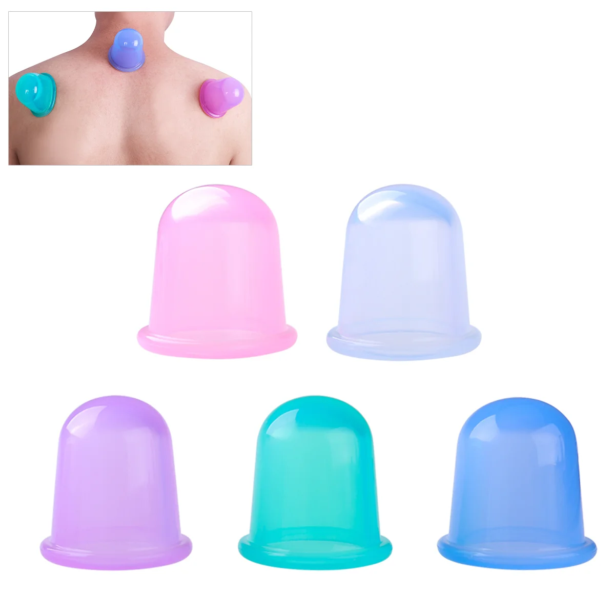 

ROSENICE 5pcs Silicone Body Cupping Tight Muscles Cupping Cup