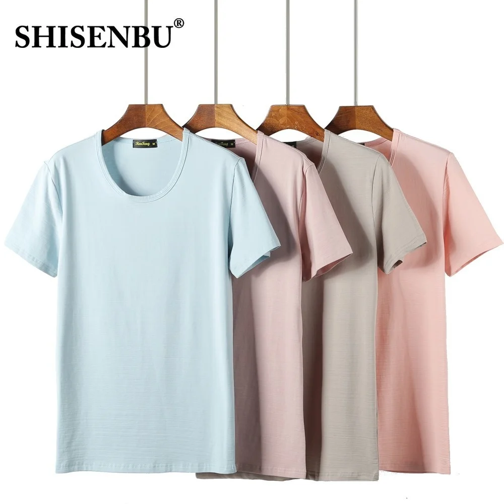 

Breathable 95% Cotton Tshirt Men Crew-neck Slim Fit Casual Mens Soft And Fittess T-shirt Short Sleeve Solid Color Tees Tops Male