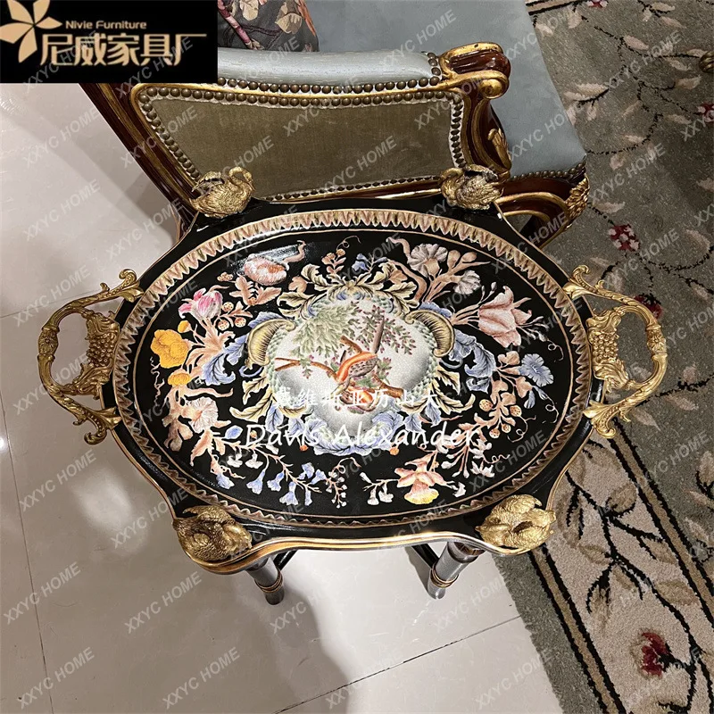 фарфоровый угловой столик медный с фарфором неоклассический небольшой