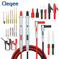 cleqee p1503sdl silicone multimeter probe replaceable needles test leads kits with alligator clip feeler cable for digital meter