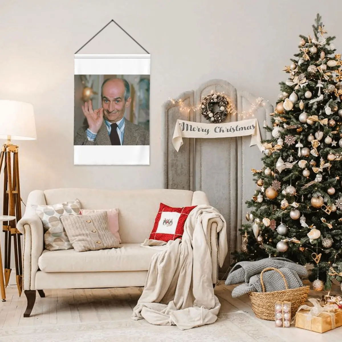 Французский декоративный флаг Louis De Funes двусторонний Печатный