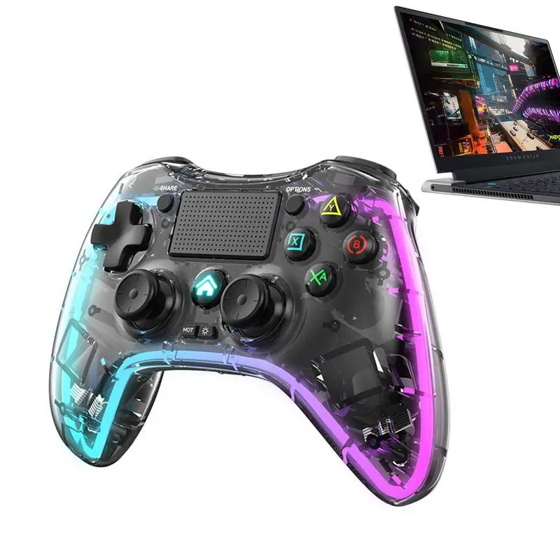 PS4 Controller for PS4/Pro/Slim/Controle forPS3 PS4 Gamepad Wireless Controle Joystick with 8 Colors Adjustable LED Lighting