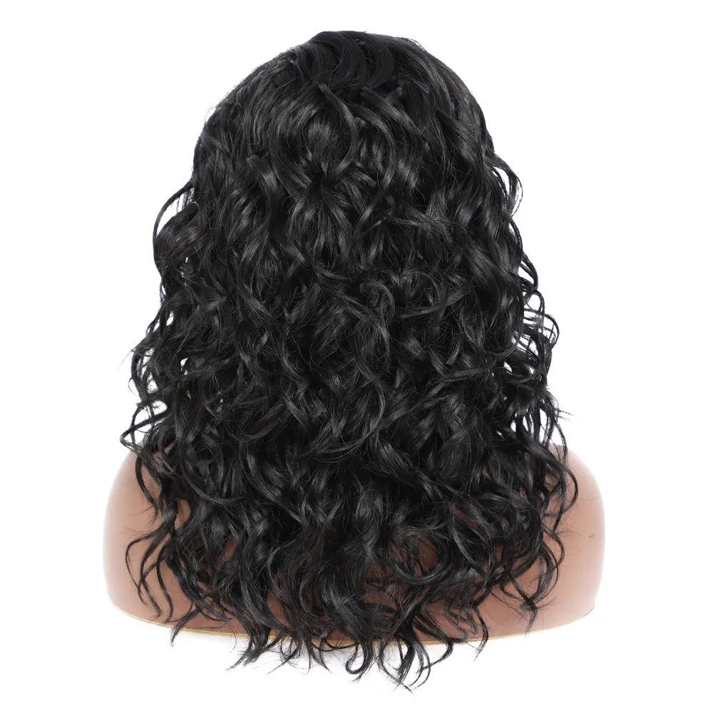 X-TRESS Synthetic Lace Front Wigs for Black Women Natural Color Long Curly Wave Free Part Lace Wig with Baby Hair Heat Resistant
