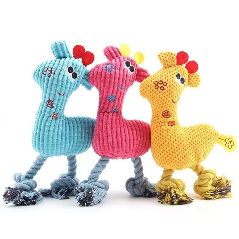 

Pet Chewing Animals Fawn Shaped Dog Bite Corduroy Plush Teething Toy for Small Dogs High Quality Pet Training Supplies
