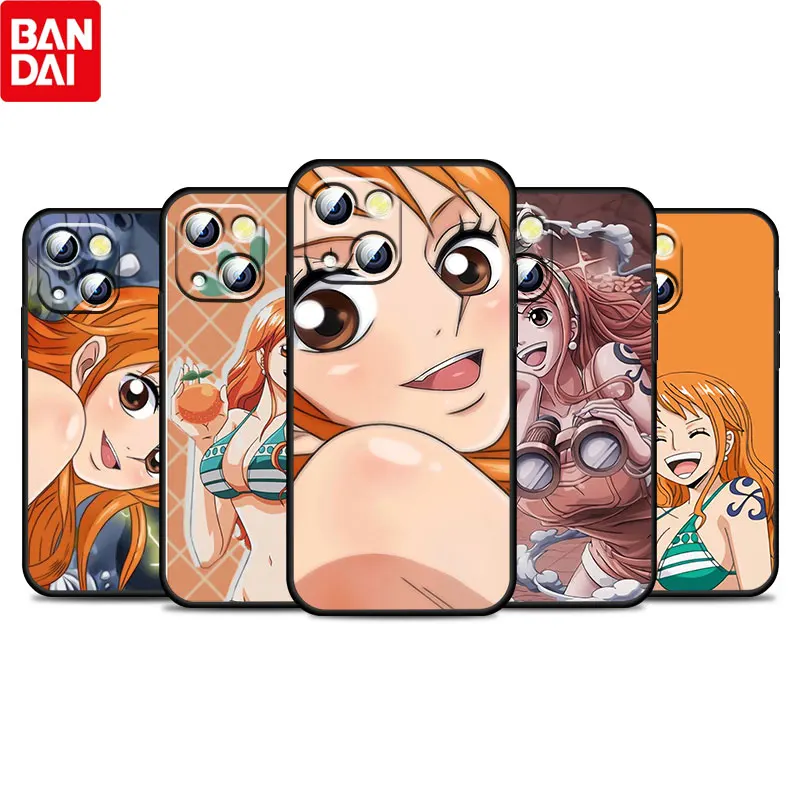 

Anime ONE PIECE Nami For Apple iPhone 13 12 Pro Max Mini 11 Pro XS Max X XR 8 7 6 Plus SE 5S Soft Black Phone Fundas Coque Capa
