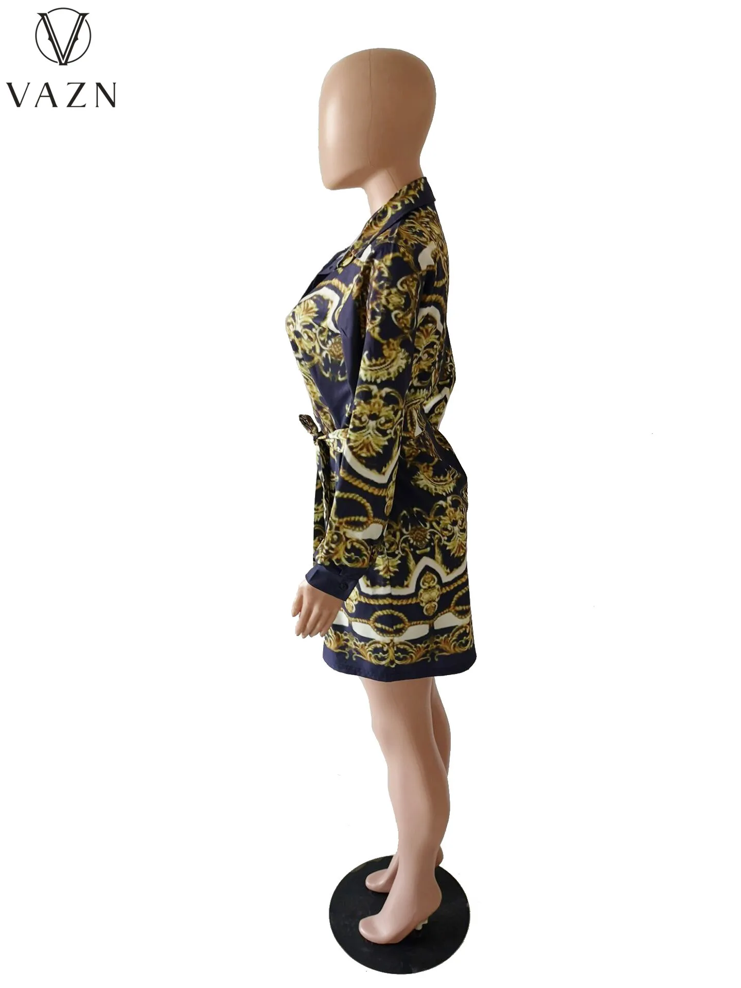 VAZN 2022 Top Quality Indie Folk Chiffon Shirt Dresss Casual Open Stitch Free Full Sleeve Women Straight Mini Dress - купить по