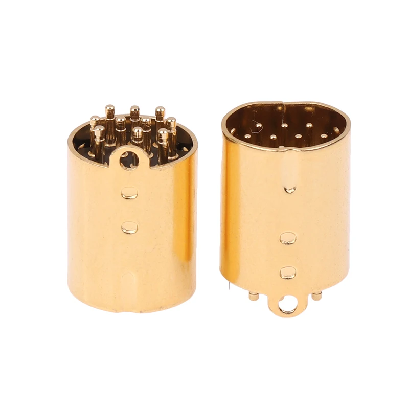 

5Pcs Mini Din 10 Pin Circular Connector Male Pcb Solder Through Holes Vertical Machined Terminals Gold Plated Connector Terminal