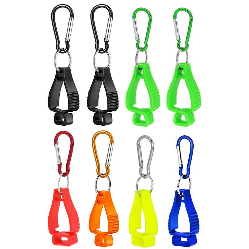 

NEW-8Pc Glove Clips For Work Glove Holders Glove Belt Clip With Metal Carabiners For Construction Worker Guard Labor (Color)