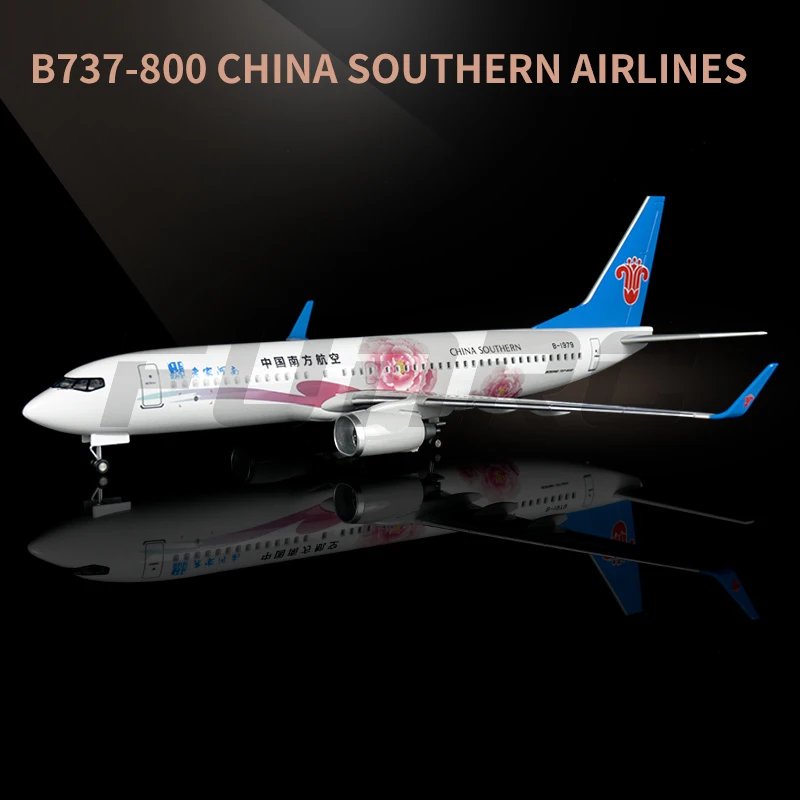 

Модель авиационного самолета из литой смолы в масштабе 1/150, 47 см, Модель China South Airlines B737 светодиодный Ной подсветкой салона, подарок для колле...