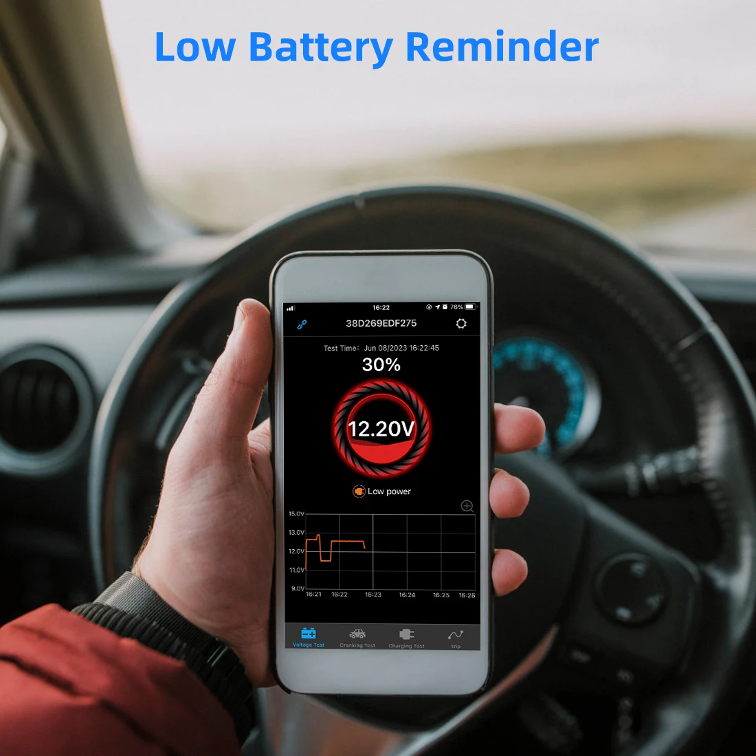 Прибор для диагностики свинцово-кислотных аккумуляторов QUICKLYNKS BM2 12 В