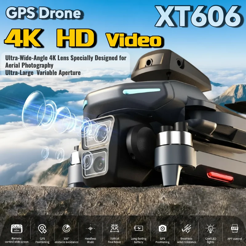 Фото Для Xiaomi XT606 MAX GPS Drone 4k Профессиональная 8K HD камера FPV Wish Screen Drone 360 °   Квадрокоптер для предотвращения препятствий, игрушечный дрон №1