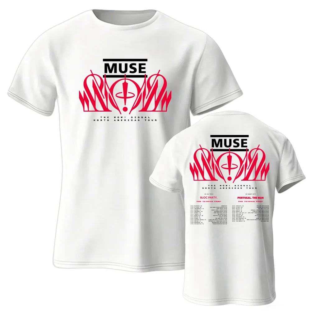 Фото Футболка MUSE для тура по Северной Америке The Wow! Футболки с дизайном альбома Signal, хлопковые летние мужские футболки с короткими рукавами, уличная одежда унисекс, топ №4