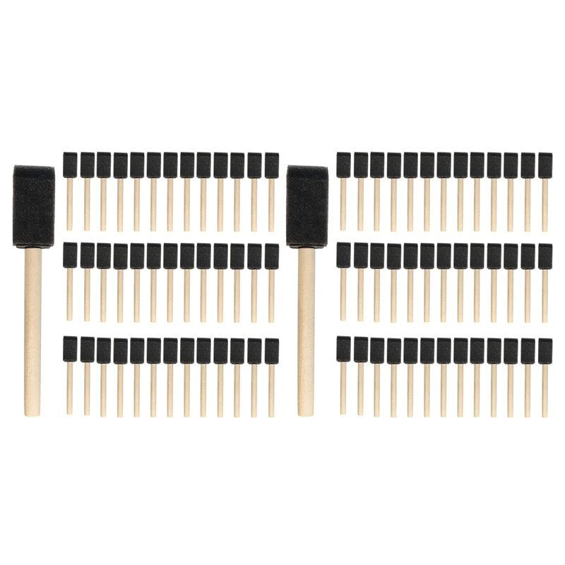 

New-150Pcs кисти для рисования из пеноматериала, 1 дюйм губка для краски Brush, набор кистей с деревянной ручкой для рисования, пятен, лаков, поделок,...