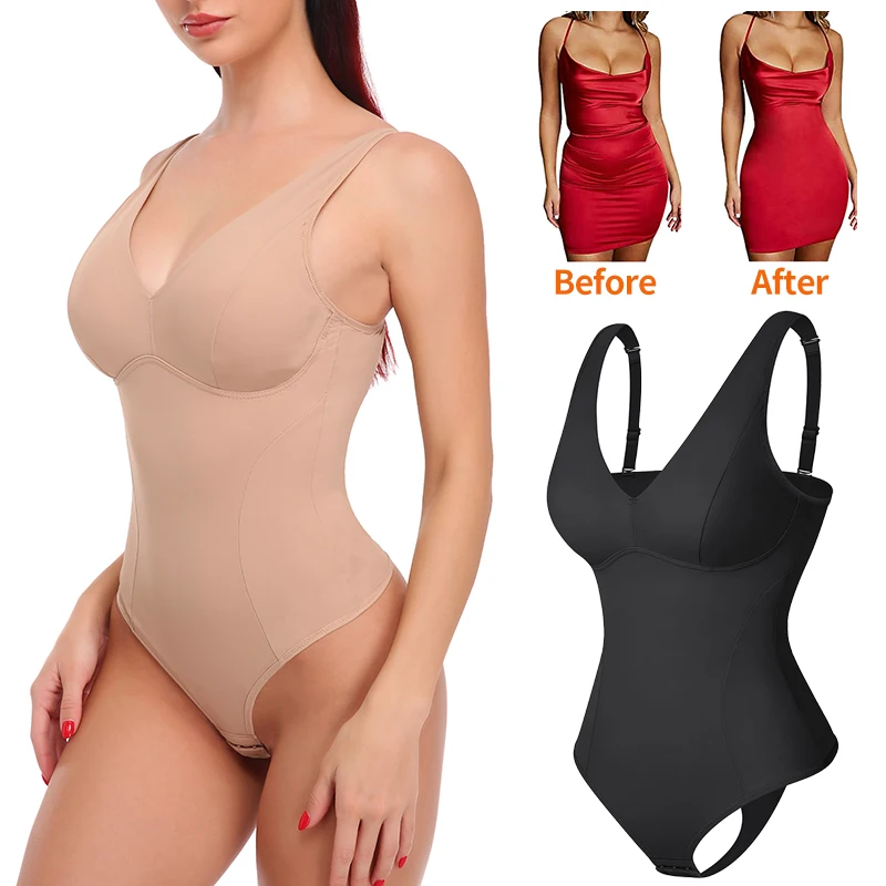Bodysuit Shapewear for Women Bodycon Sexy Body Shaper Push Up Slimming Underwear Sheath Corset Top Jumpsuit Female Outfit