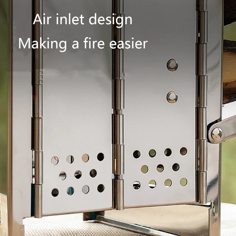 Мини уличная дровяная печь портативная для кемпинга пикника барбекю складной
