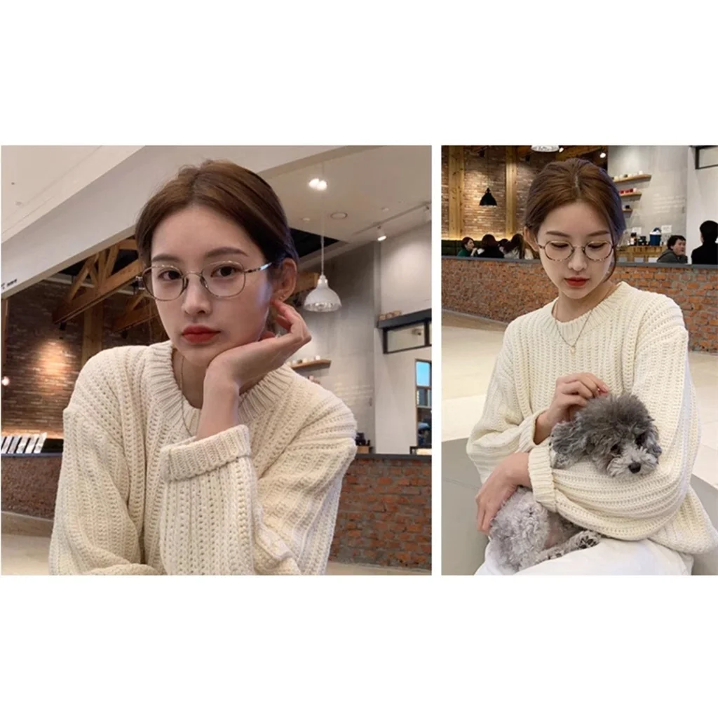 Ультратонкая титановая оправа 9g в японском винтажном стиле овальной формы для