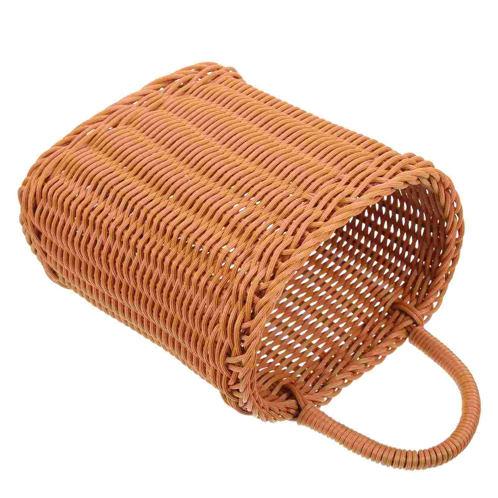 

Imitation Rattan Wall Hanging Flower Basket Wall-mounted Sundries Basket