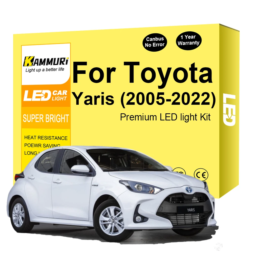 

10Pcs Car LED Interior Light For Toyota Yaris 2005-2022 Accessories Dome Map Reading Trunk Car Lighting Vehicle Bulb Kit Canbus