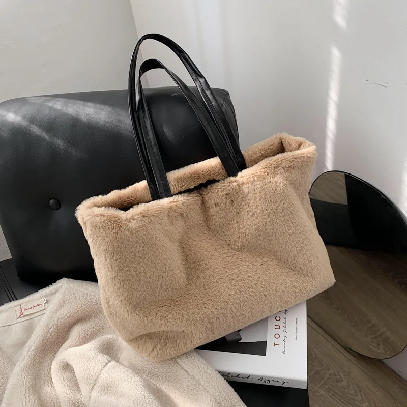 

Ladies New Plush Large Capacity Dating Shoulder Tote Large Bag Fashion Simple Shopping Travel Wallet Hand Bag Purses