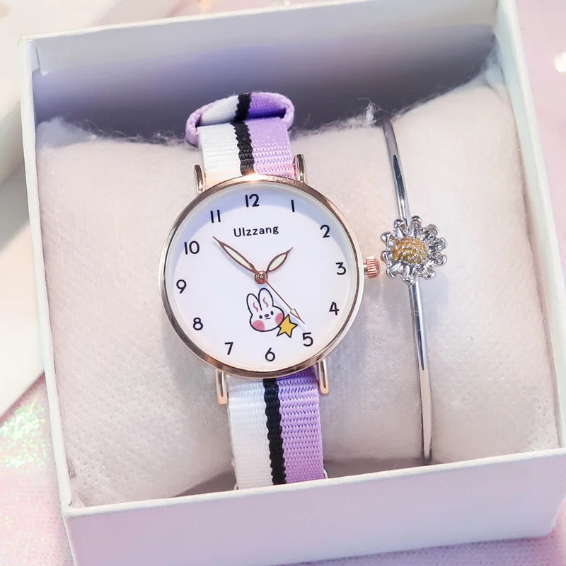 Роскошные простые часы для женщин с нейлоновым ремешком спортивные