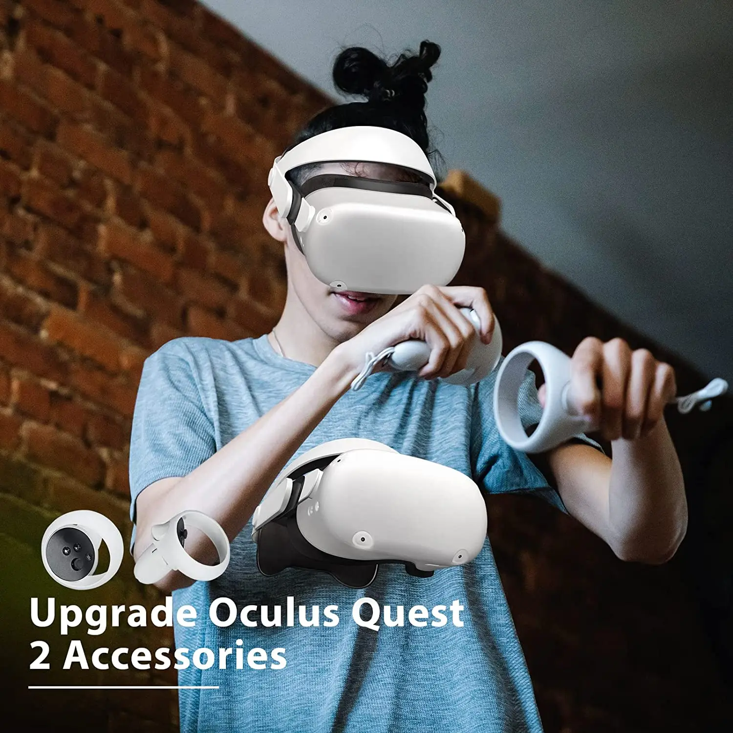 5 in 1 Accessories Set For Oculus Quest 2 VR Headset Touch Controller Grip Cover With Meta Quest 2 Fast Charging Dock Holder enlarge