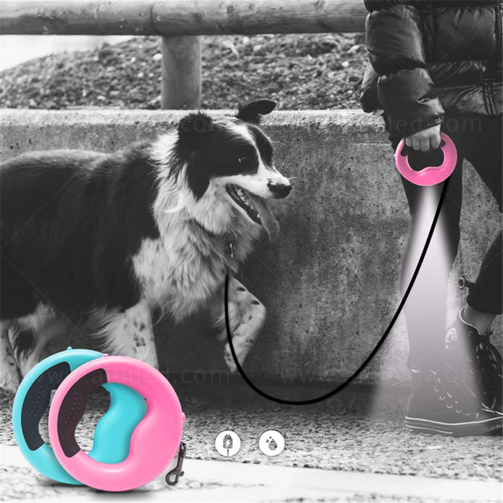 

Dog Leash with Light USB Charging Retractable Walking Dog Traction Rope Nylon Durable Auto Pet Leash Luxury Pet Outdoor Supplies