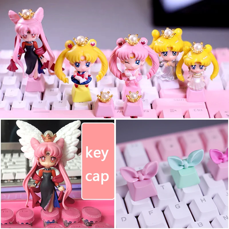 

Three-Dimensional Girl Cute Personality Keycap Cartoon Animation Custom Gift R4 ESC Cross Axis Game Mechanical Keyboard Keycap