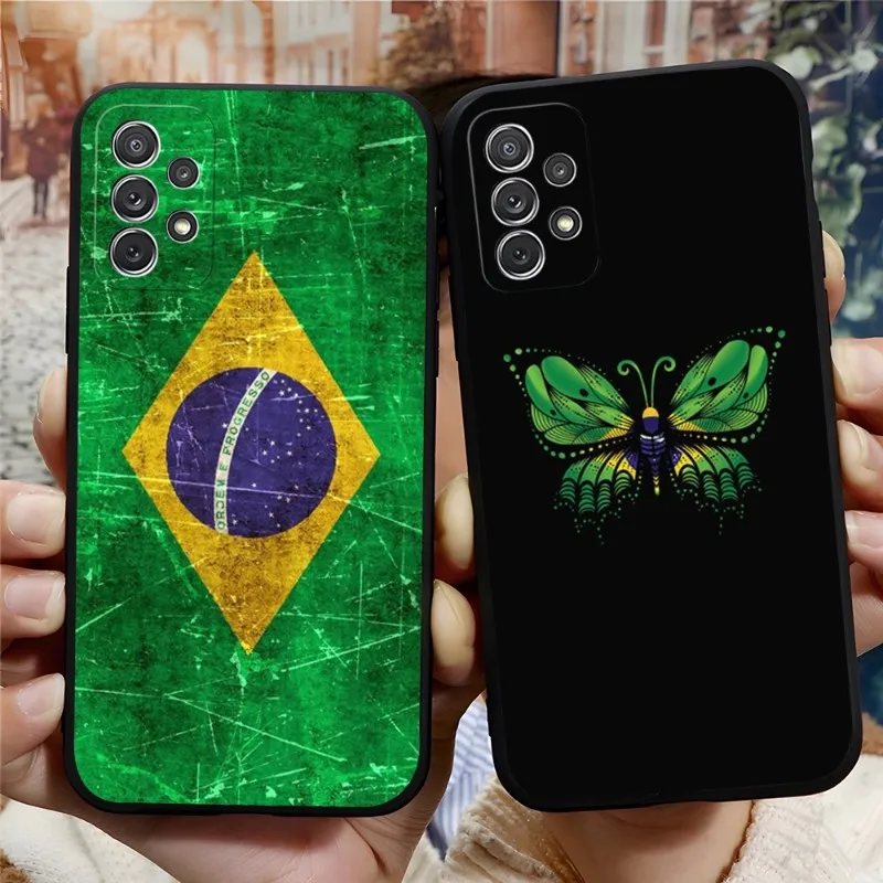 

Brazil Brazilian Flag Phone Case For Samsung Note 20Ultra 10 9 8 Pro Plus M80 M52 M51 M20 M31 M40 M10 J7 J6 Prime J530 Funda
