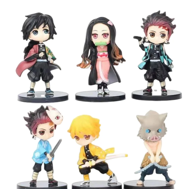 

Anime Demon Slayer Figure Kamado Tanjirou Nezuko Zenitsu Inosuke Giyuu Sabito Q Version Figural Model Dolls Decoration Gifts