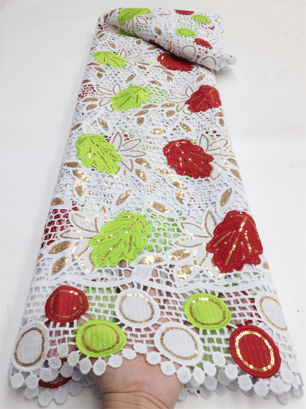 

Африканский гипюр, кружевная ткань, 2023, Высококачественная африканская Водорастворимая кружевная ткань для женщин, свадебное Пришивание