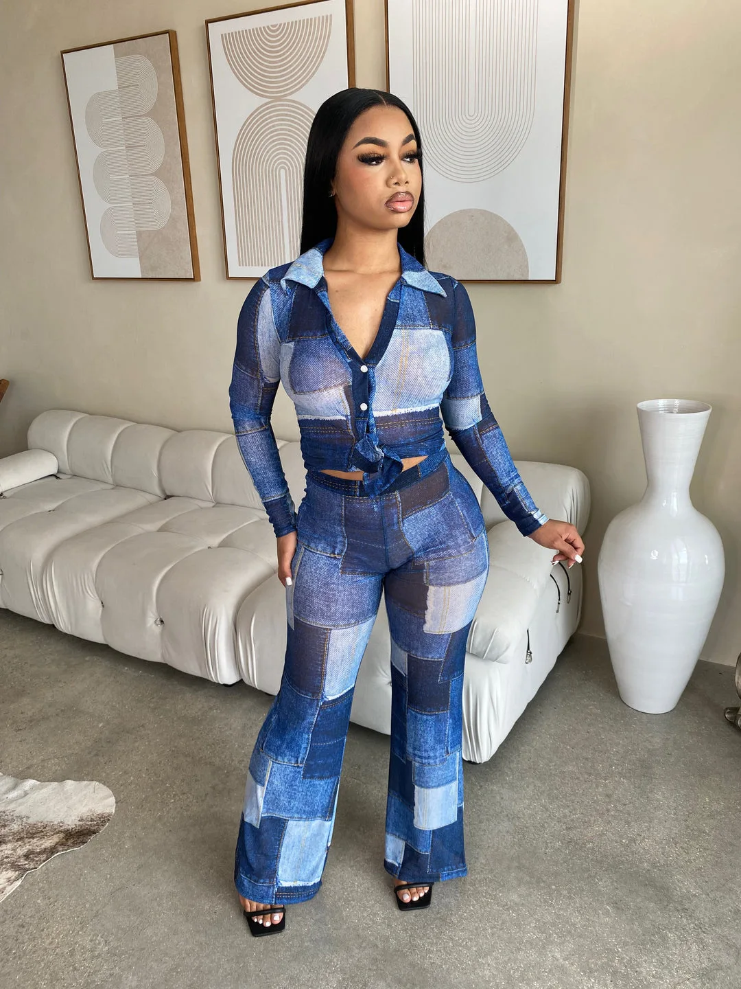 Элегантные блузки комплект из 2 предметов брючный костюм модная одежда сезона