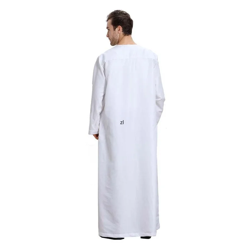Ramadan Muslim Arab Middle East Long Sleeve Solid Color Men's Robe Spring Summer 2022 Kaftan Moroccan Saudi Vestidos Djellaba