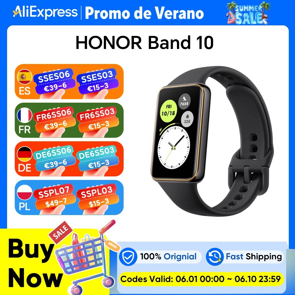 Honor Band 10, pulsera inteligente con pantalla AMOLED 1.57″ y resistencia 5 ATM