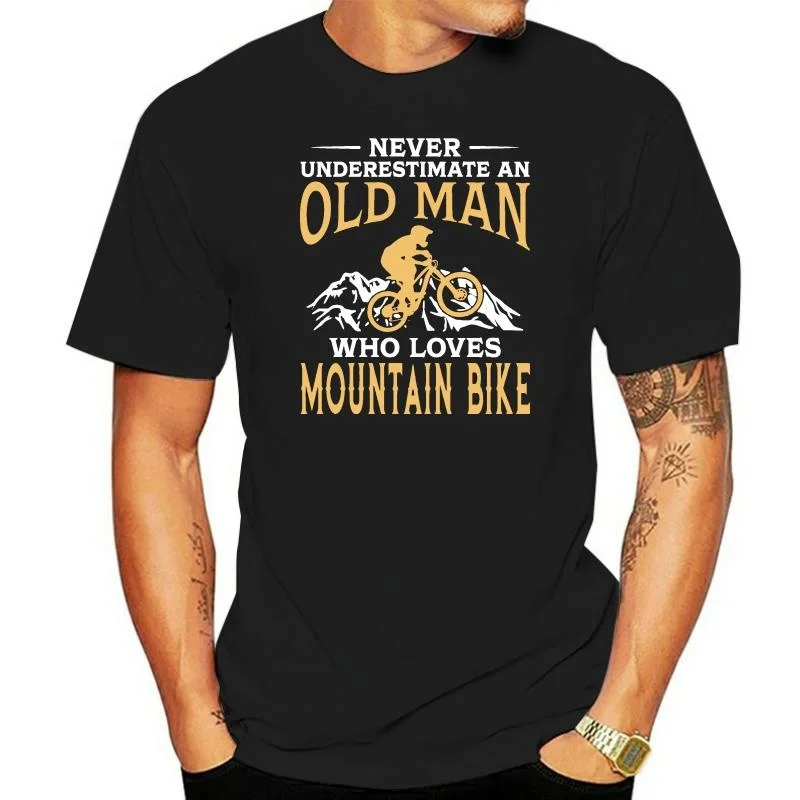 

Never Underestimate An Old Man With A Mountain Bike T Shirt Boy Pure Cotton Short Sleeve MTB Tees