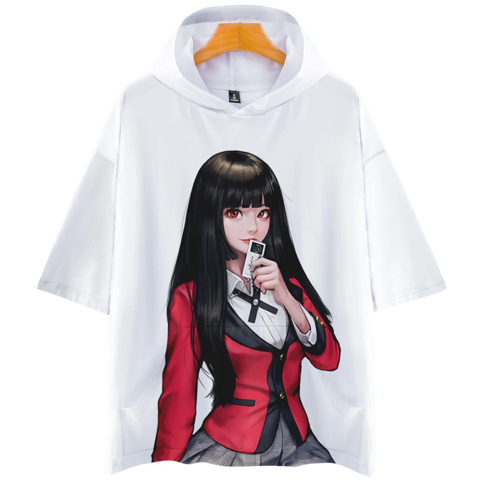 

Забавная футболка Kakegurui в стиле хип-хоп с капюшоном 3D футболка с капюшоном для взрослых и детей модные повседневные футболки с коротким рука...