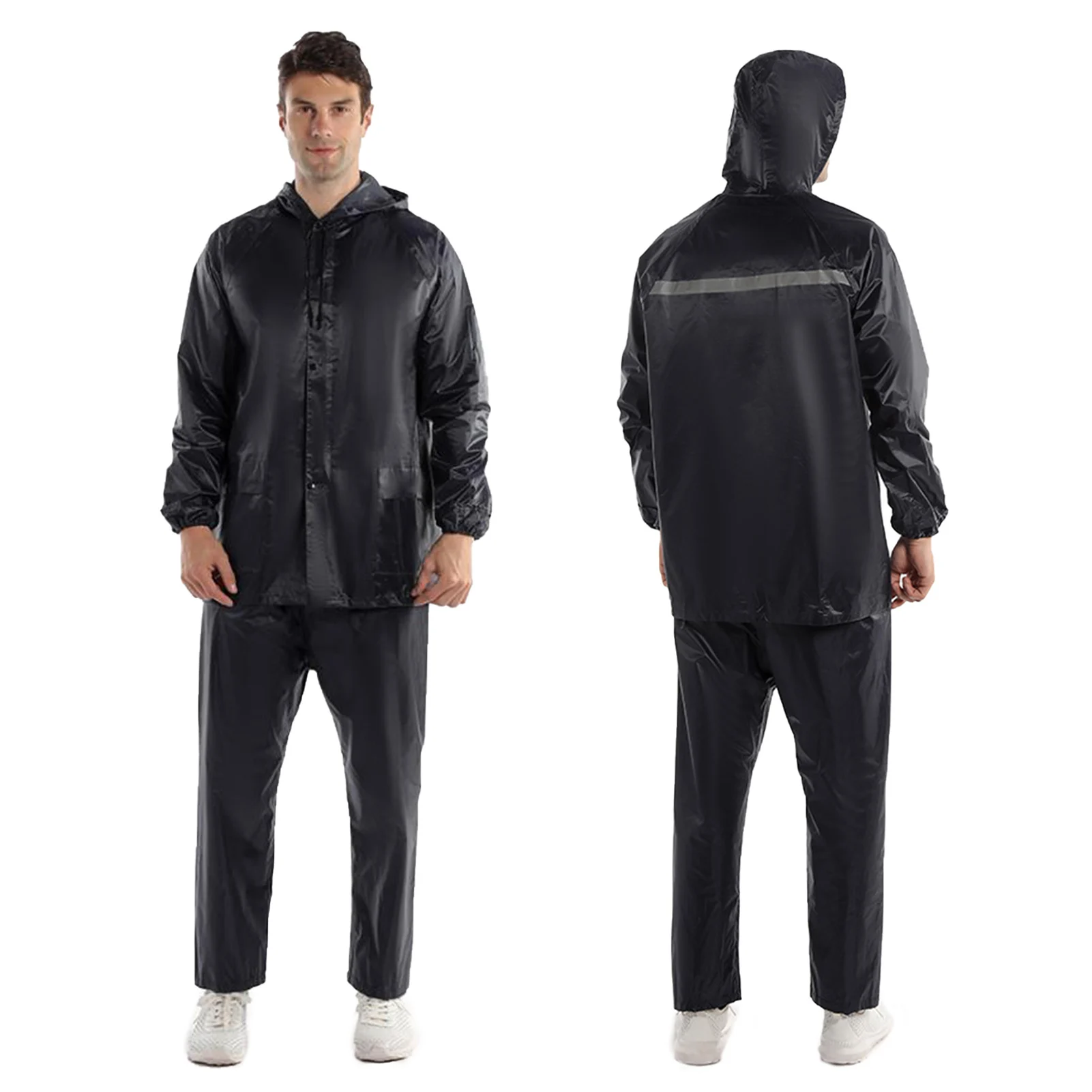 

Ветрозащитный дождевой костюм для взрослых, дышащая ветрозащитная дождевая куртка, штаны, уличные водонепроницаемые походные дождевые снаряжение, куртка, костюм для мужчин