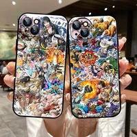 one piece anime phone case for funda iphone 13 11 pro max 12 mini x xr xs max 6 6s 7 8 plus se 2020 black celular