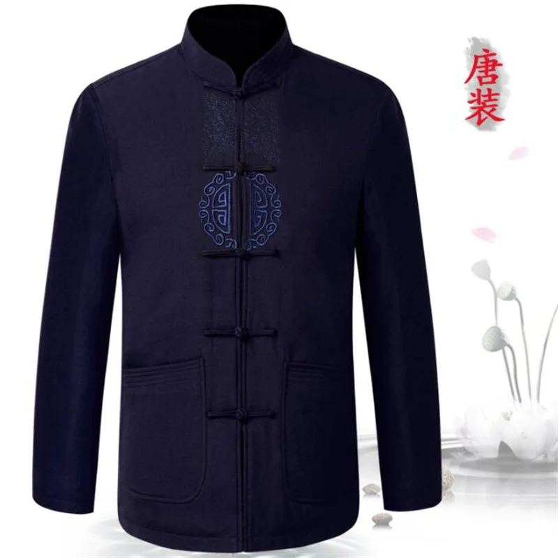 Middle-aged jacket men blazer Cotton warm padded jacket Chinese style antumn winter casaco jaqueta masculina coat mens suit B275