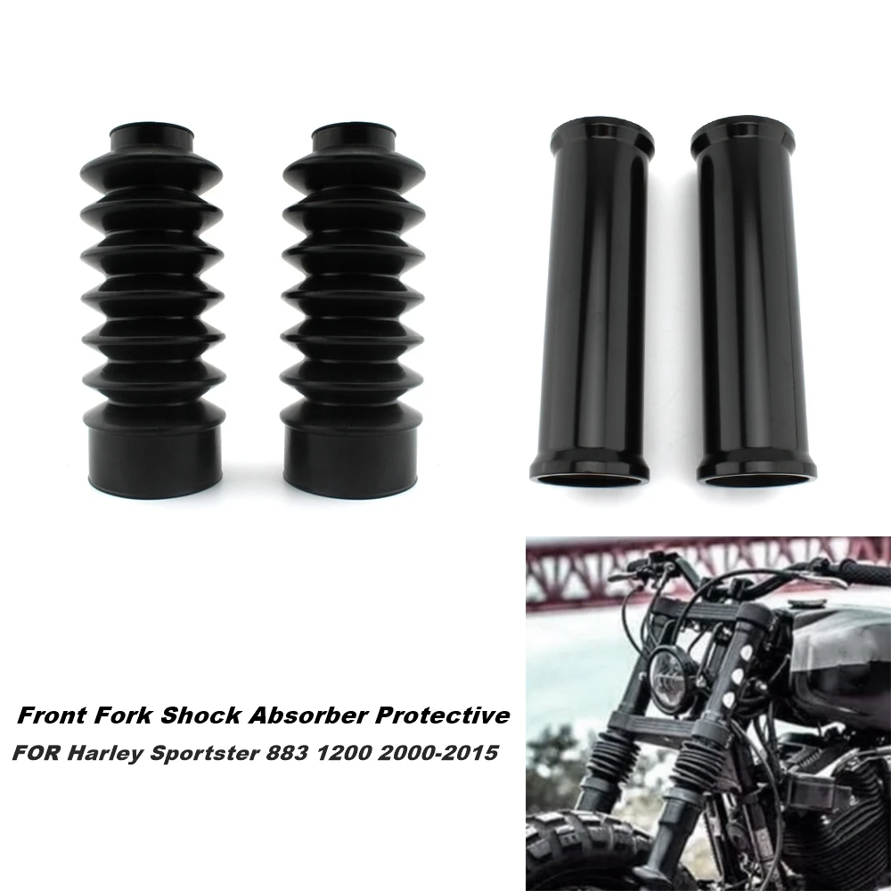 

FOR Harley Sportster 883 1200 2000-2015 Motorcycle Upper And Lower Front Fork Boots Shock Absorber Sleeve Dustproof Slider Cover