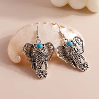 bohemian vintage silver color elephant drop earrings for women cute animal pendants dangle earrings girls party jewelry gifts