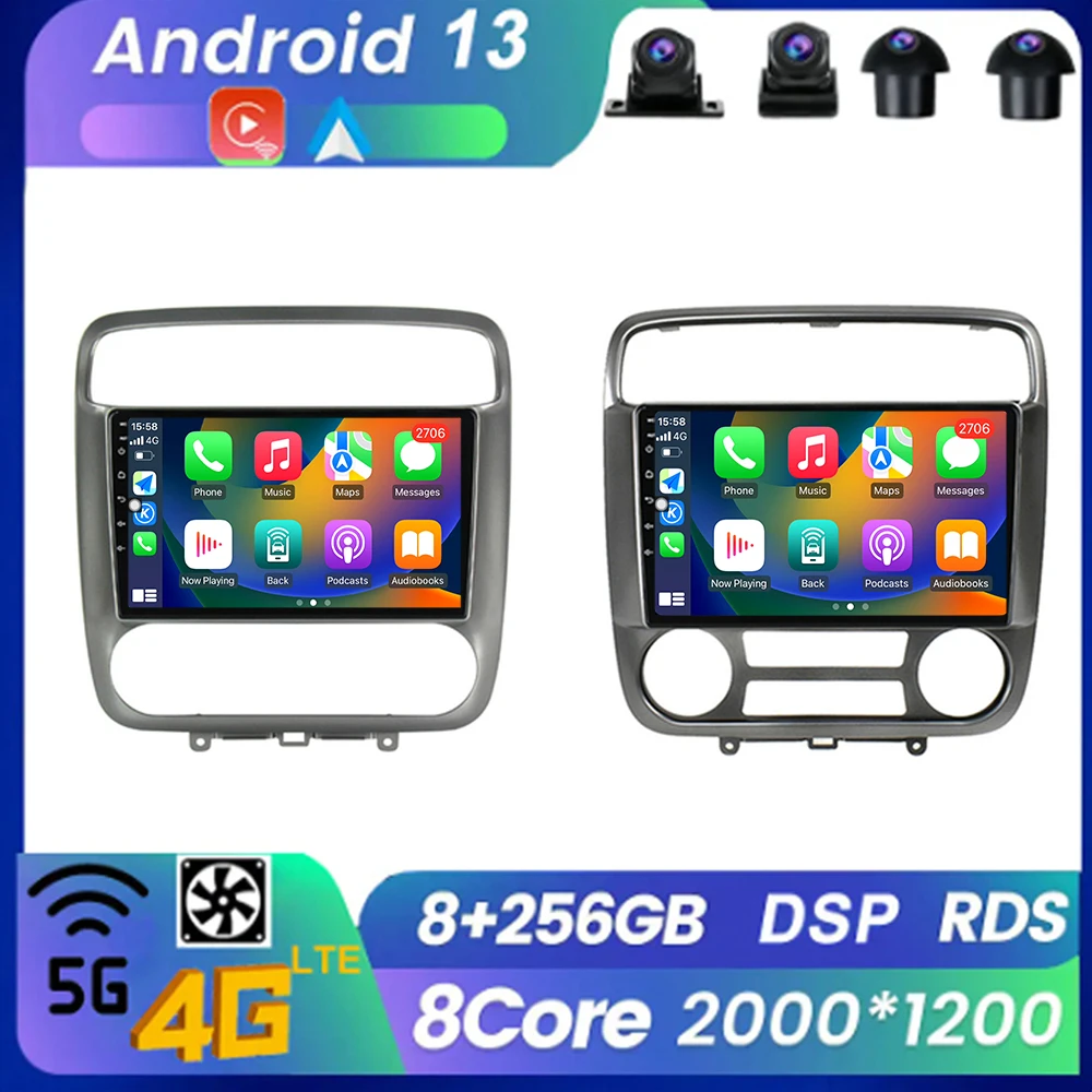 

Android 13 Авторадио беспроводной Carplay мультимедиа для Honda Stream 2001 - 2004 радио Bluetooth WIFI