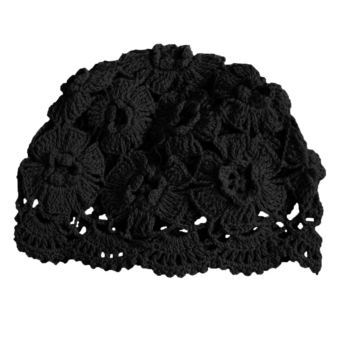 

BomHCS Женская Ретро вязаная крючком шапка с цветами женская вязаная шапка портативная шапка с черепом