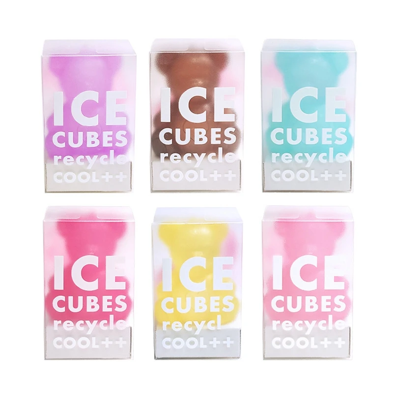 

5 pcs Reusable Ice Cubes Bear-Shaped Plastic Ie Cube Refreezable Durable Use