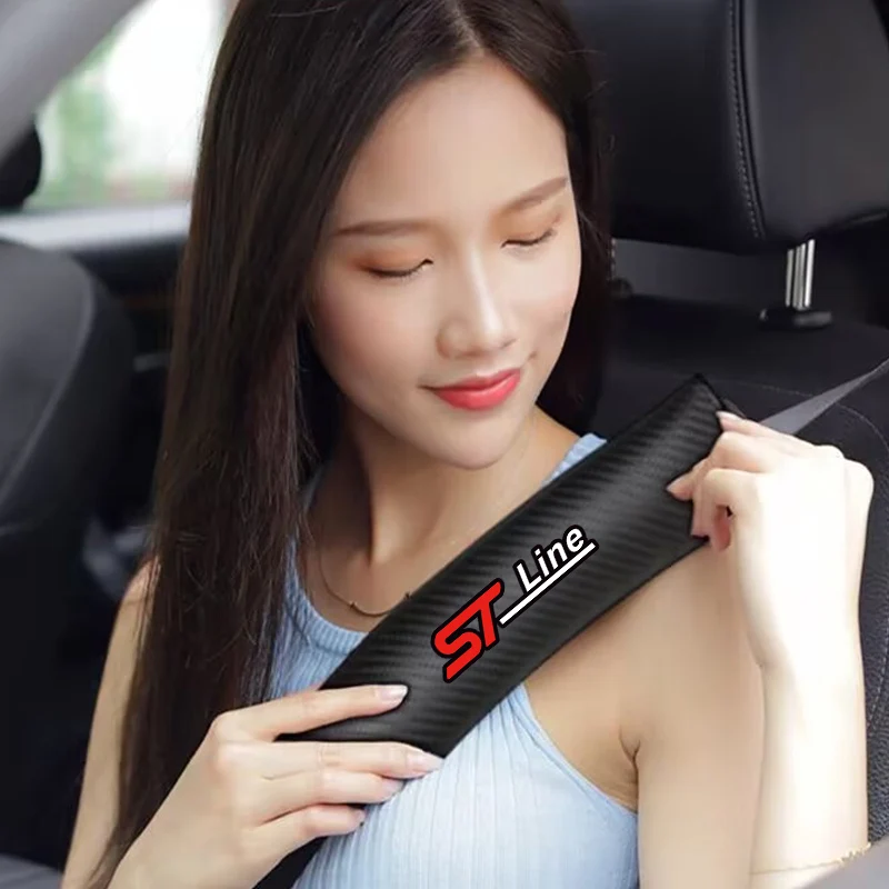 2 шт. кожаный чехол для автомобильного ремня безопасности из углеродного волокна