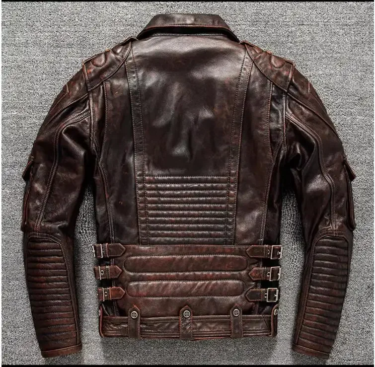 Мужская Профессиональная Тяжелая мотоциклетная куртка кожаное пальто большого