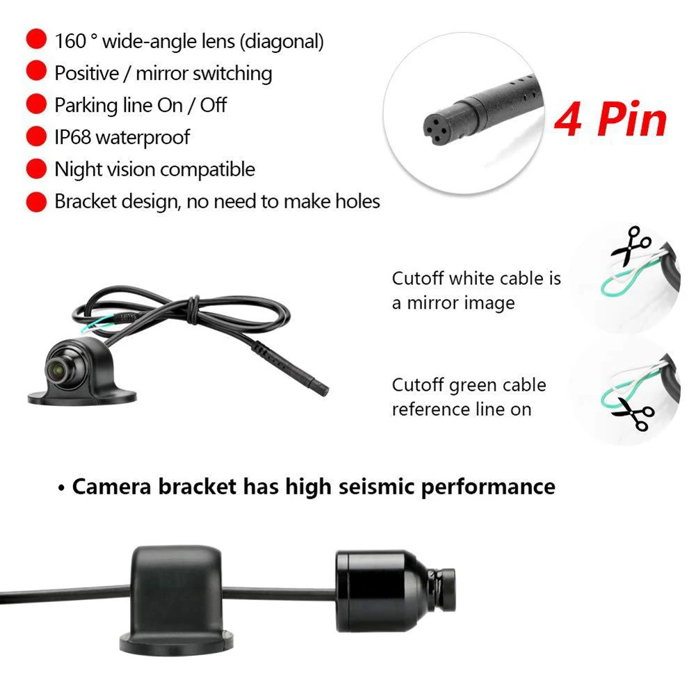 Купи Easy To Install Reversing Camera Rear View Right Blind Spot Lens 1 Pcs 1/4-inch Color CMOS Accessories DC 9V-14V за 687 рублей в магазине AliExpress