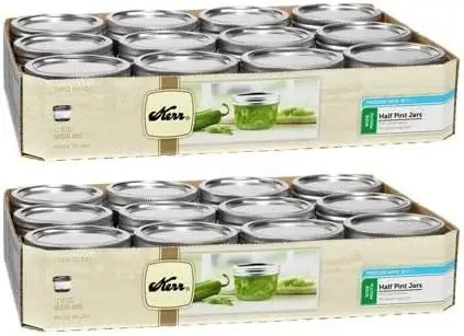 

Mouth Half-Pint Glass Mason Jars with Lids and Bands, 8 oz, 12 Count (Pack of 2)