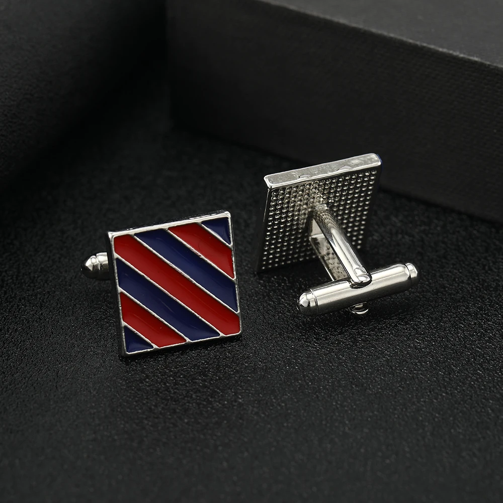 

Valentine's Day Gift For Mens Yellow And Purple Cufflinks Red And Blue Oblique Cuff Links Business Casual Jewelry Accessories